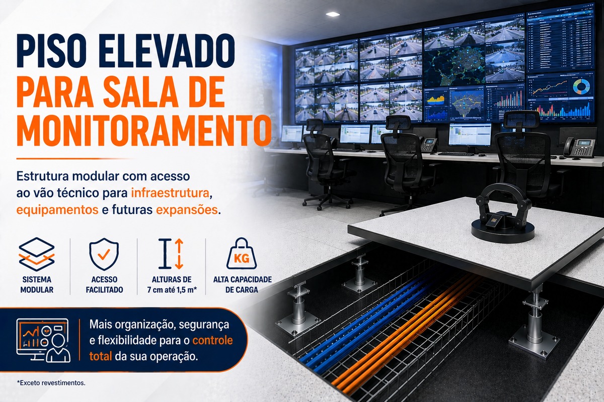 Piso Elevado para Sala de Monitoramento