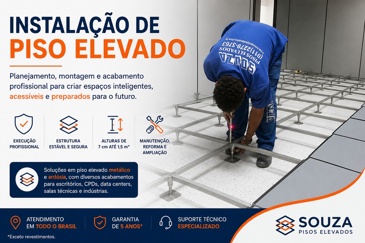Instalação de Piso Elevado | Empresa Especializada | Souza Pisos