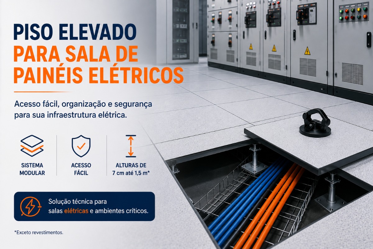 Piso Elevado para Sala de Painéis Elétricos | Souza Pisos